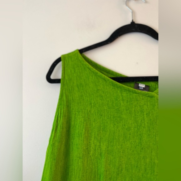 KALIYANA Green Linen Asymmetrical Dress S/M - Picture 4 of 12
